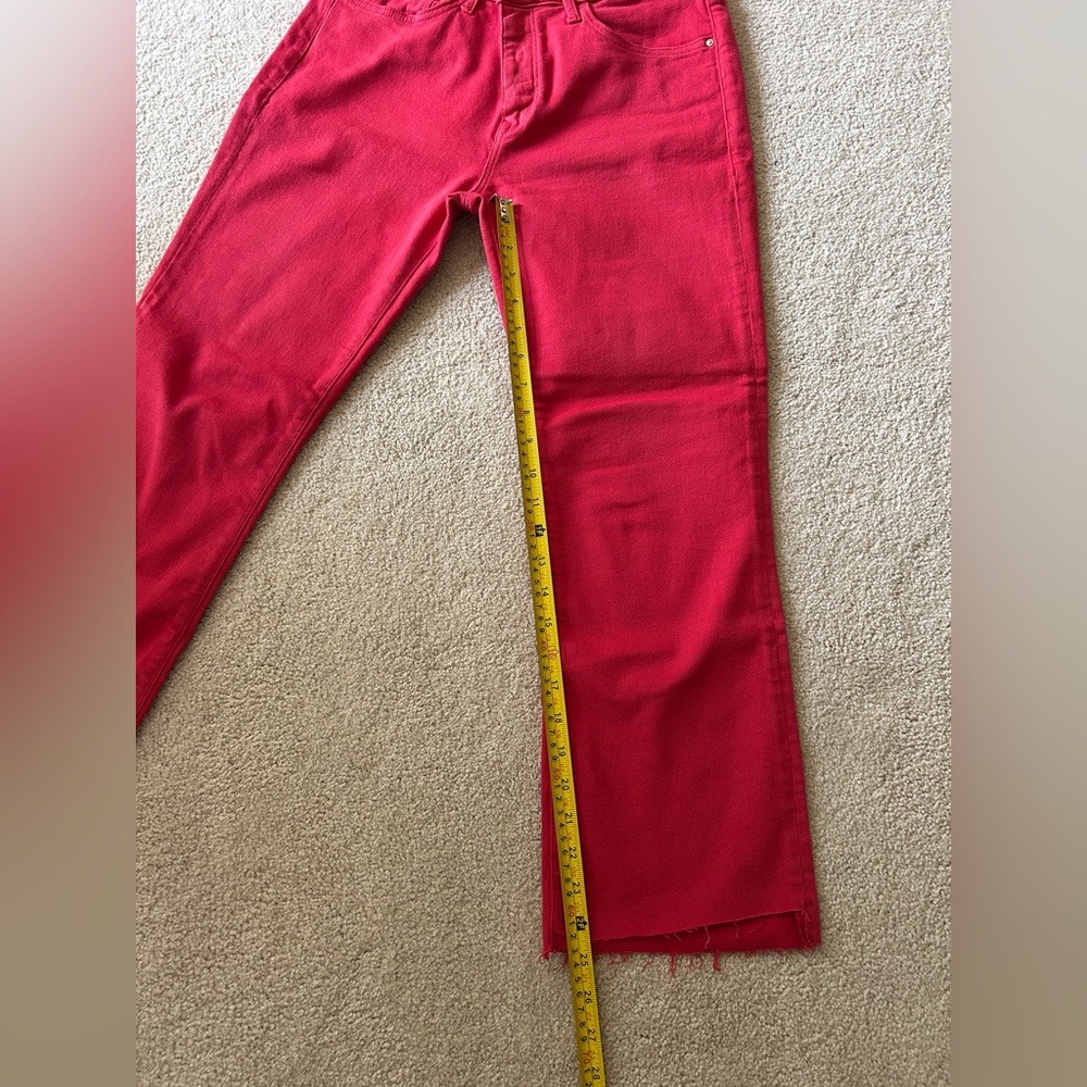 Mavi Anika Mid-Rise Crop Flare Jeans in Bold Red - Picture 6 of 6